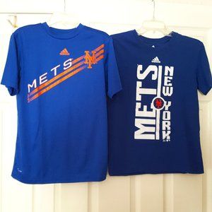 New York Mets Adidas Short Sleeve Tshirts Youth Boys Med 10/12 *READ